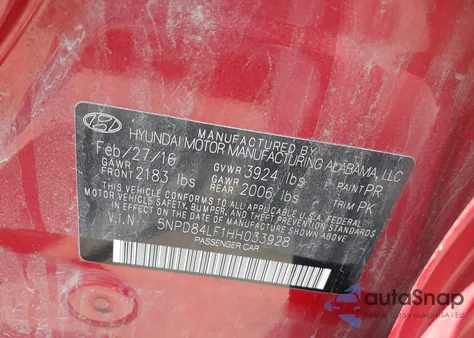 2017 Hyundai Elantra Se z USA, uszkodzony, nr VIN 5NPD84LF1HH033928